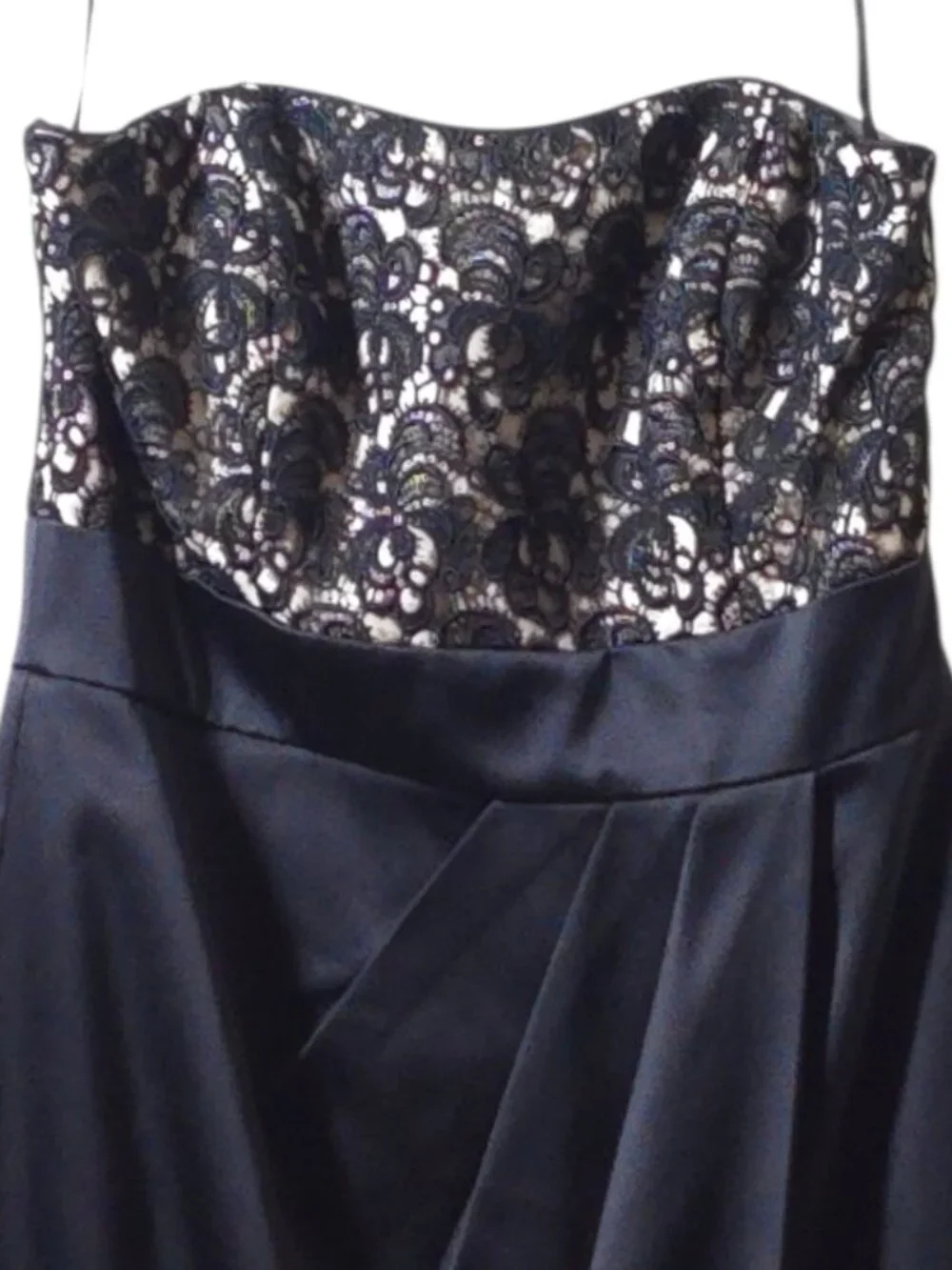 White House Black Market Lace Cocktail Dress Size 6 Black Satin Tulip Wedding